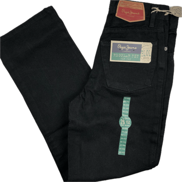 NWT - Vintage Deadstock Pepe Jeans Original B101 Boys Black Denim Jeans - Size 12 - Jean Pool