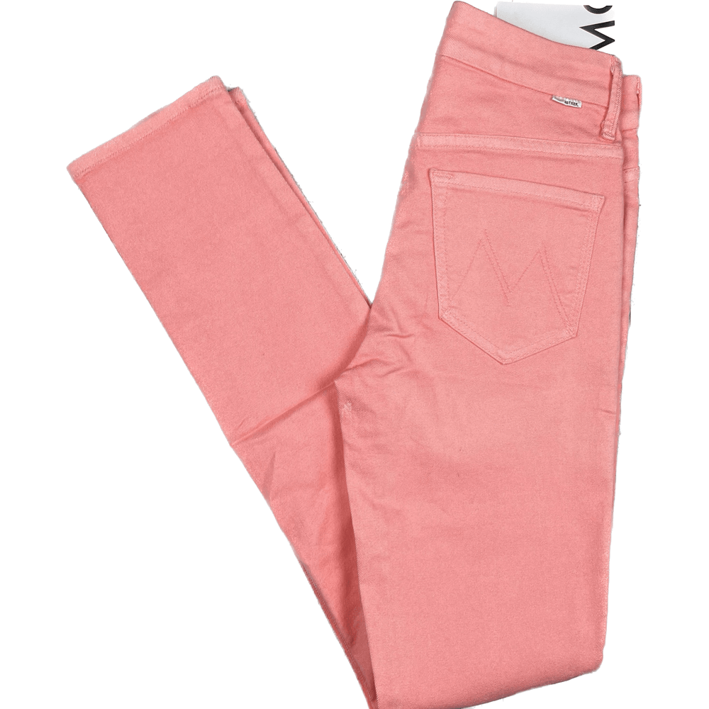 NWT - Mother 'High Waisted Looker' Soft Focus Rosy Pink Skinny Jeans - Size 25 - Jean Pool