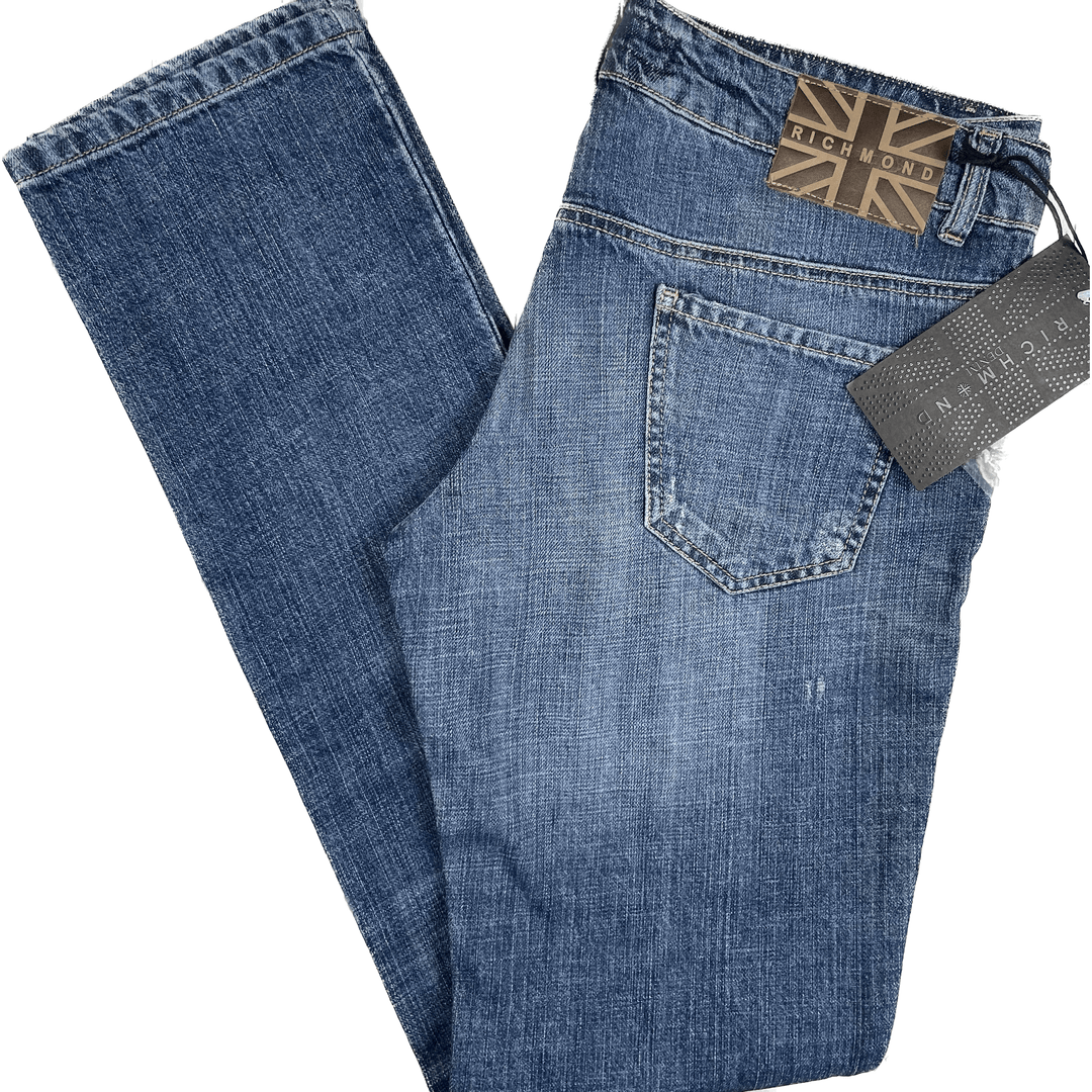 NWT- John Richmond Distressed Slim Straight fit Jeans- Size 32 - Jean Pool