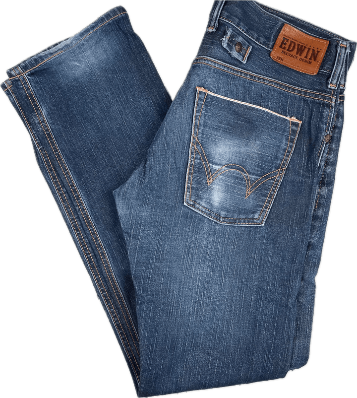 Edwin Japan - Blue 'SK505 Selvedge Denim Jeans -Size 30/32 - Jean Pool