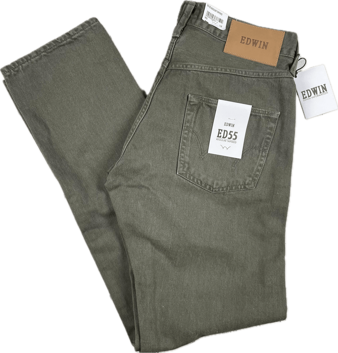NWT-Edwin Japanese Denim- 'ED55' Green Selvedge Mens Jeans -Size 30/32 - Jean Pool