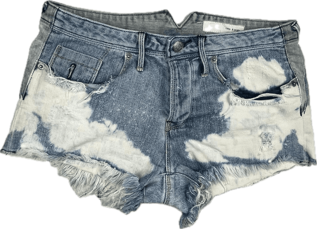 Sass & Bide 'The Winning Day' Distressed Denim Shorts - Size 24 - Jean Pool