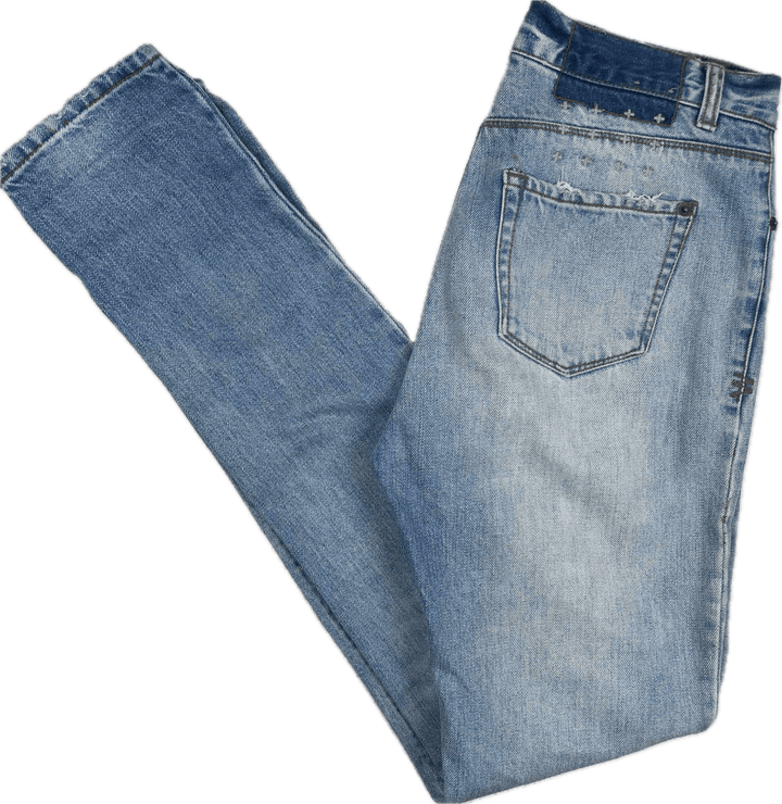 Tsubi Light Wash ‘Slim Straighties’ Busted Knee Jeans- Size 24" - Jean Pool