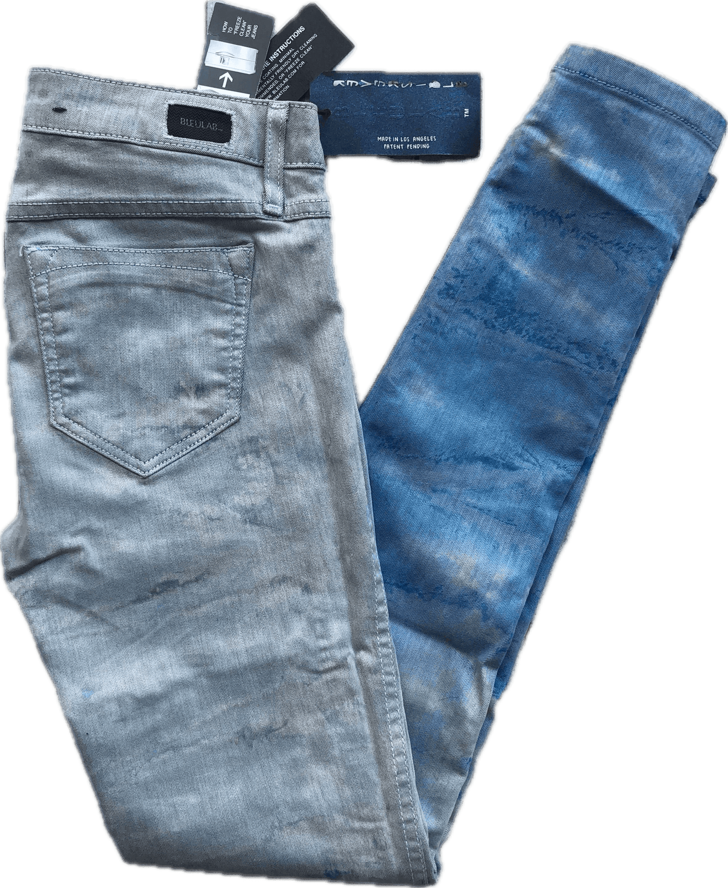 NWT Bleulab USA 'Detour Leggings' Reversible Blue/SilverGrey