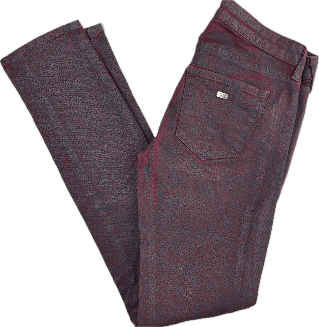 Miss Sixty 'Soul' Low Rise Skinny Coated Burgundy Jeans -Size 26 - Jean Pool