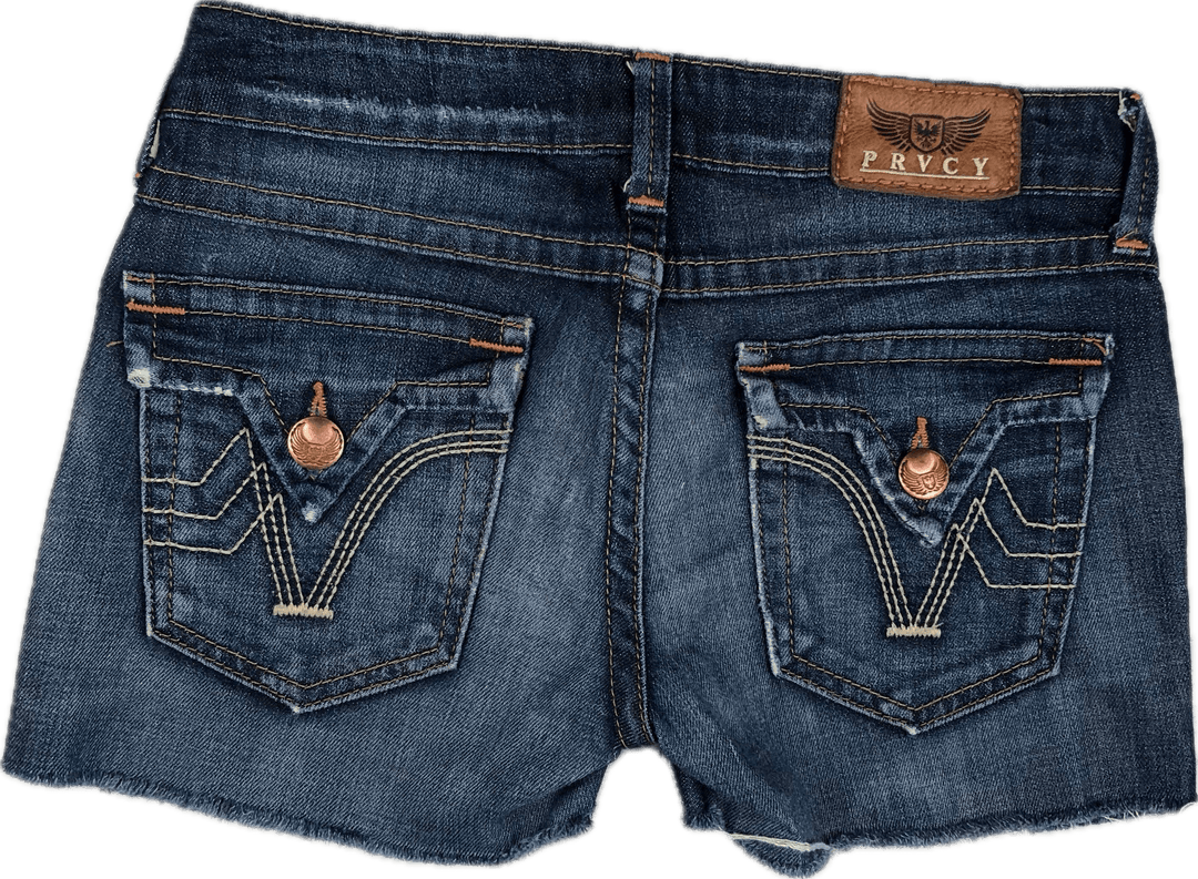 Ladies Cut off Denim Shorts by Prvcy - Size 26 - Jean Pool