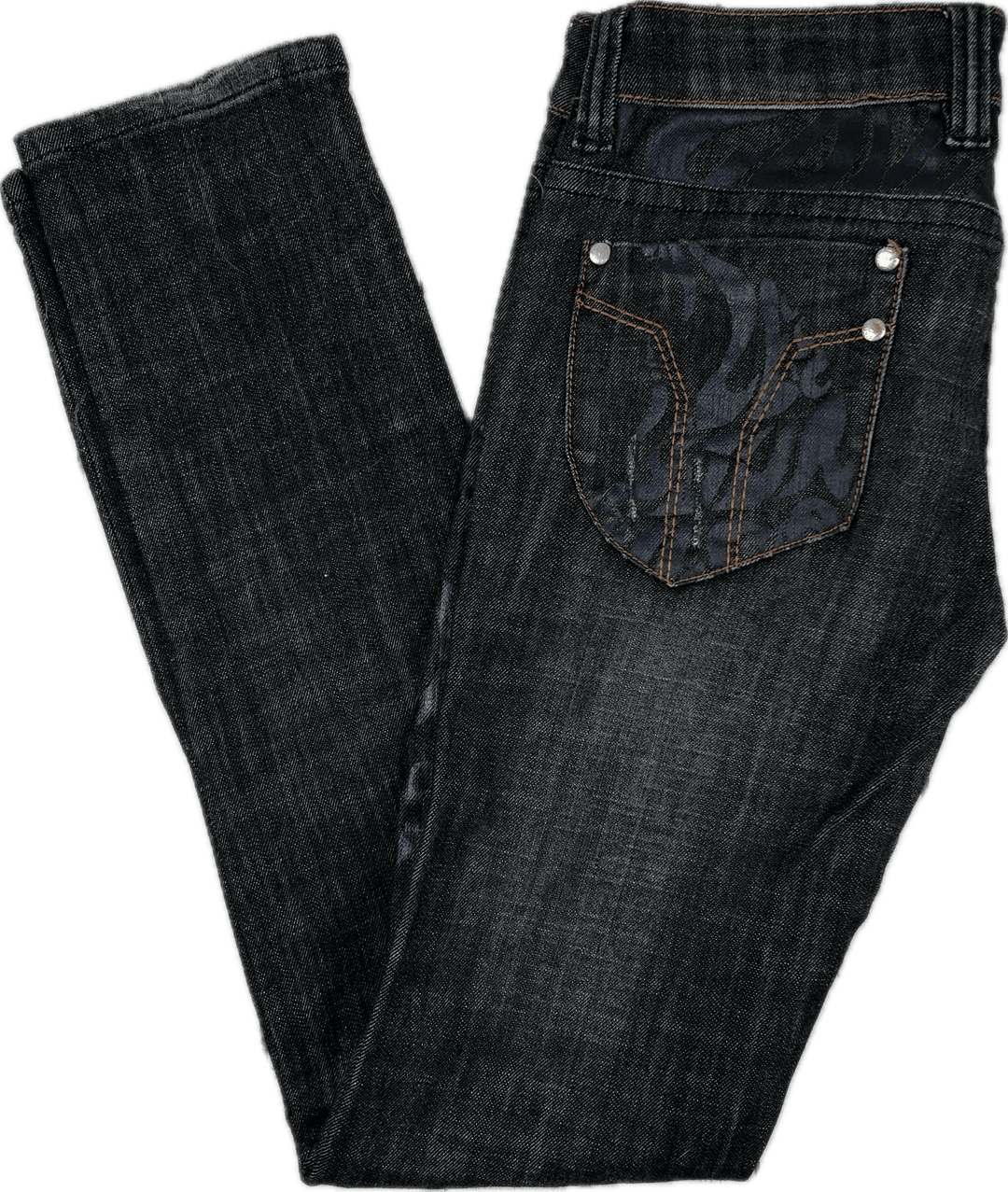 Miss Sixty Black Print Jeans- Size 26 or 8AU - Jean Pool