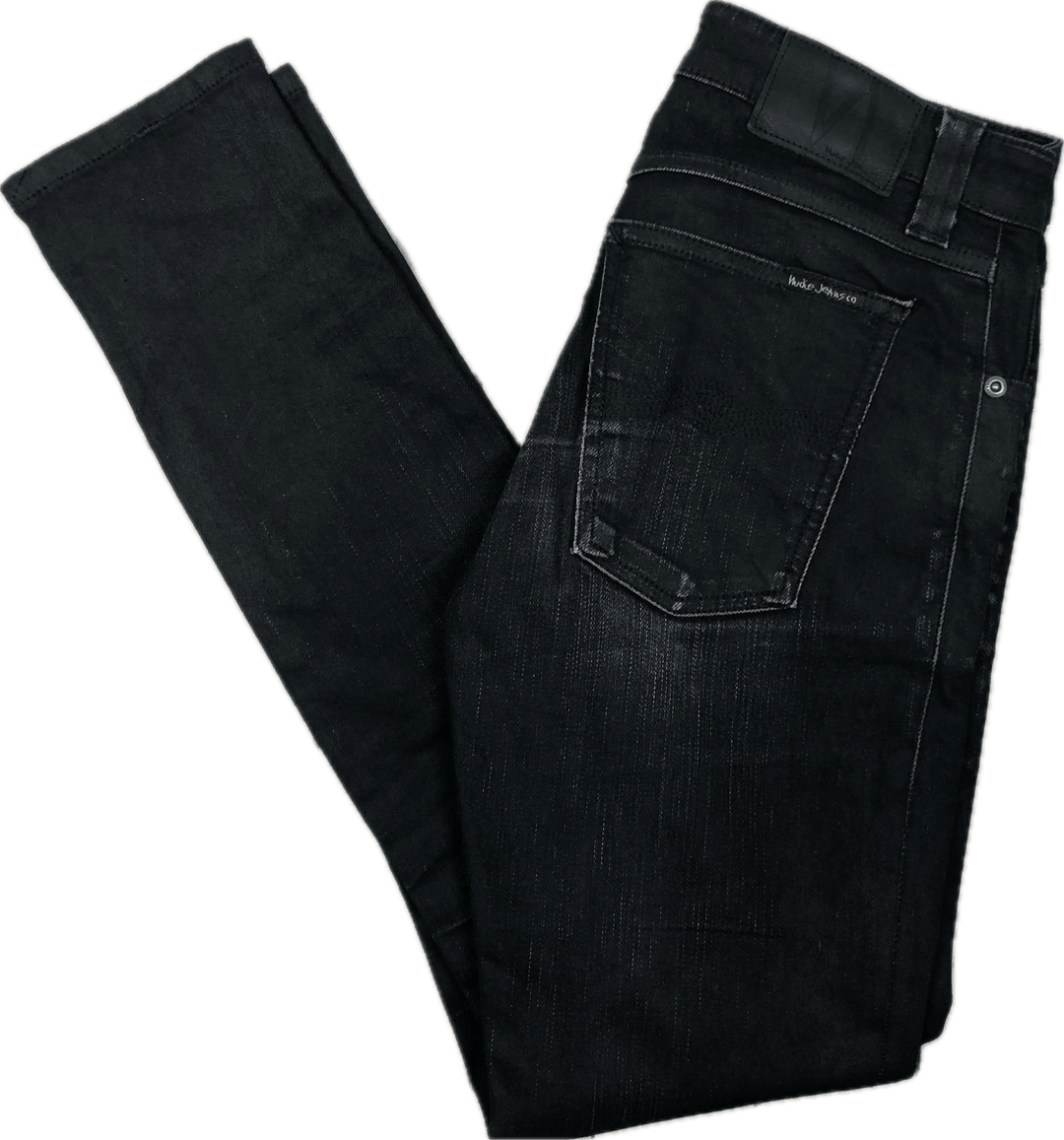 Nudie Jeans Co. Dry Black Coated Organic Cotton Jeans - Size 27/30 - Jean Pool