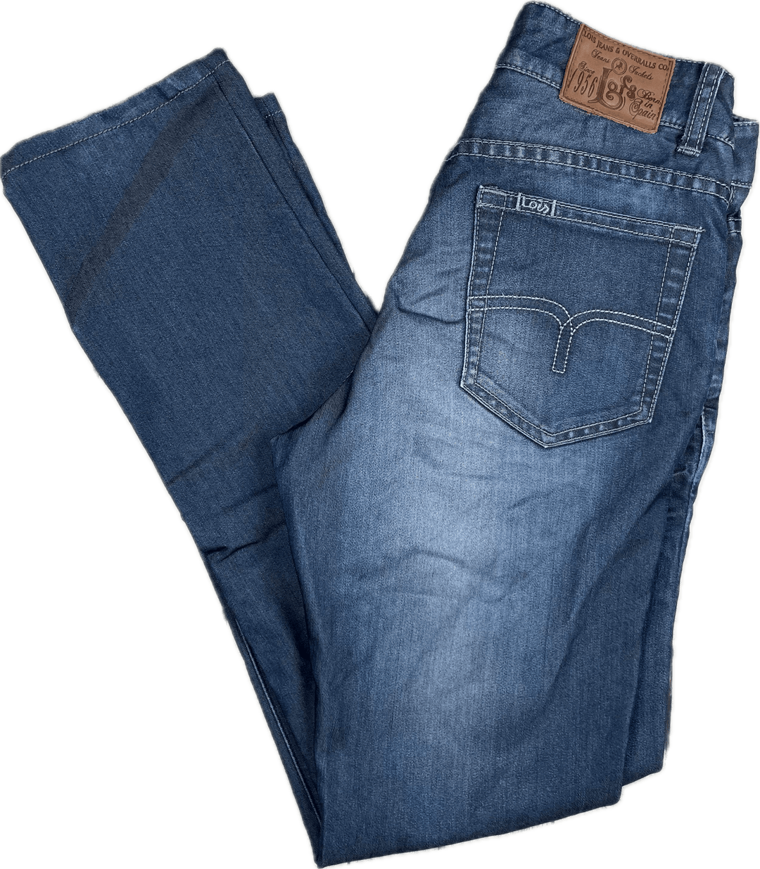 Lois White Line 'Lanza-L-Tex' Slim Blue Jeans- Size 28" - Jean Pool