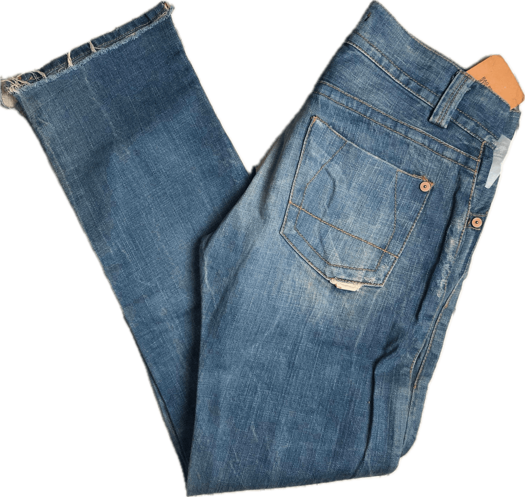 NWT- RA-RE Rag Recycle - Italian Patch Boyfriend Jeans -Size 28 - Jean Pool