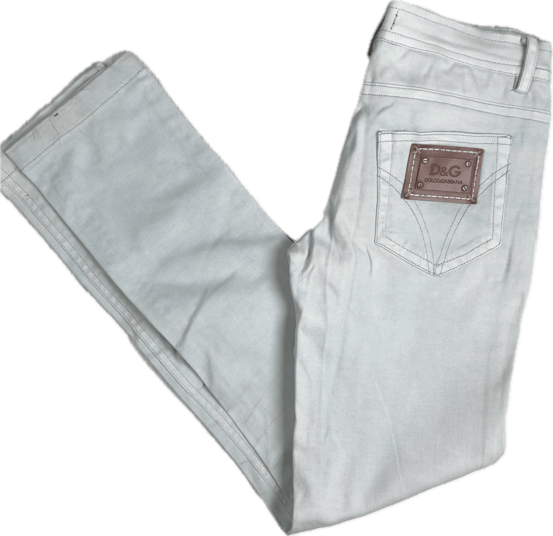 Dolce & Gabbana D&G Pale Grey 'Glamour' Tight Jeans - Size 28 - Jean Pool