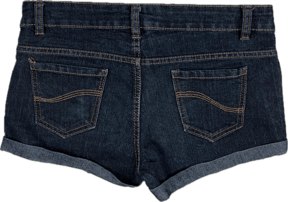 Denim Co. Stretch Turn Up Denim Shorts - Size 10 - Jean Pool