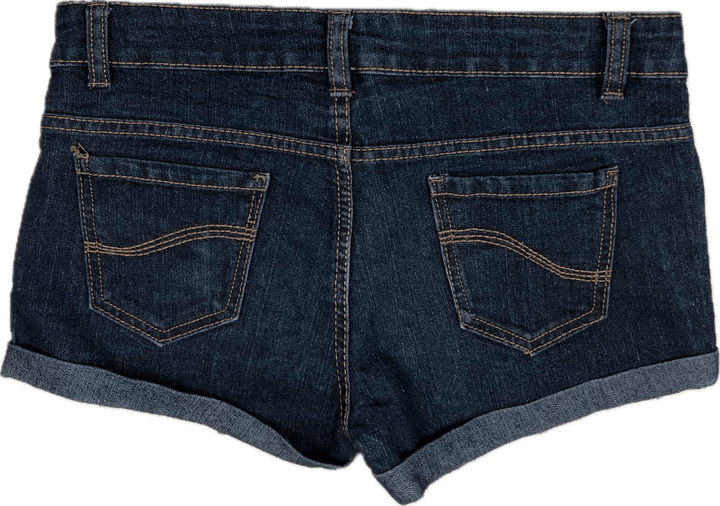 Denim Co. Stretch Turn Up Denim Shorts - Size 10 - Jean Pool