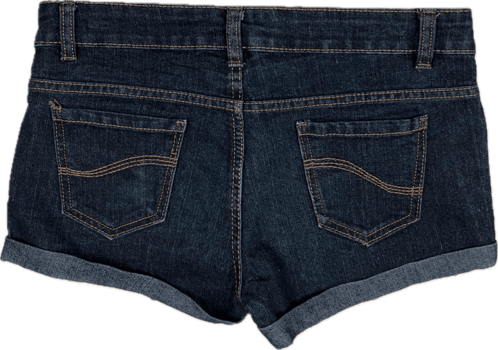 Denim Co. Stretch Turn Up Denim Shorts - Size 10 - Jean Pool