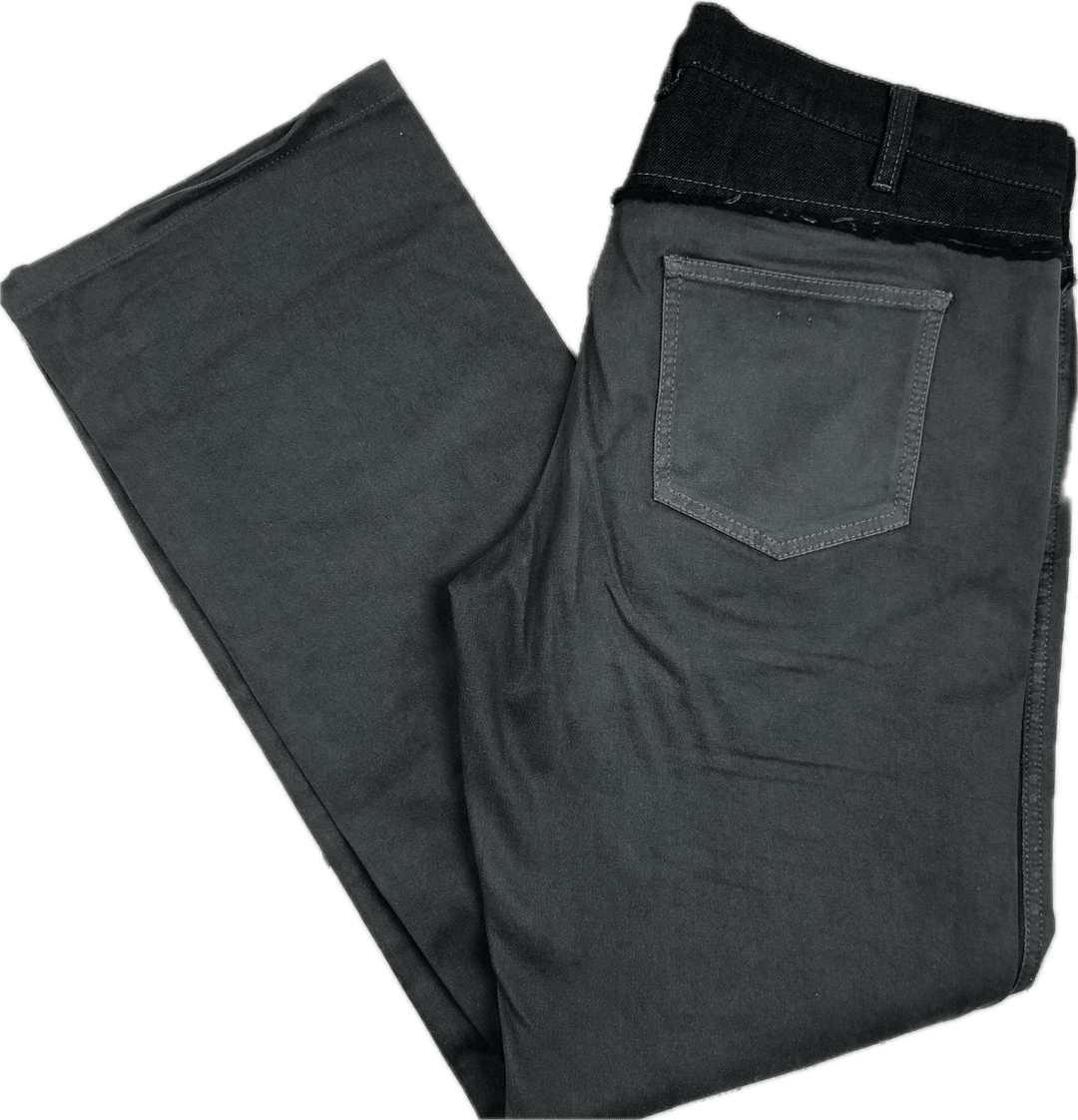 Roberto Cavalli Class Italian Made Panelled Waist Grey Jeans - Size 12/14 - Jean Pool