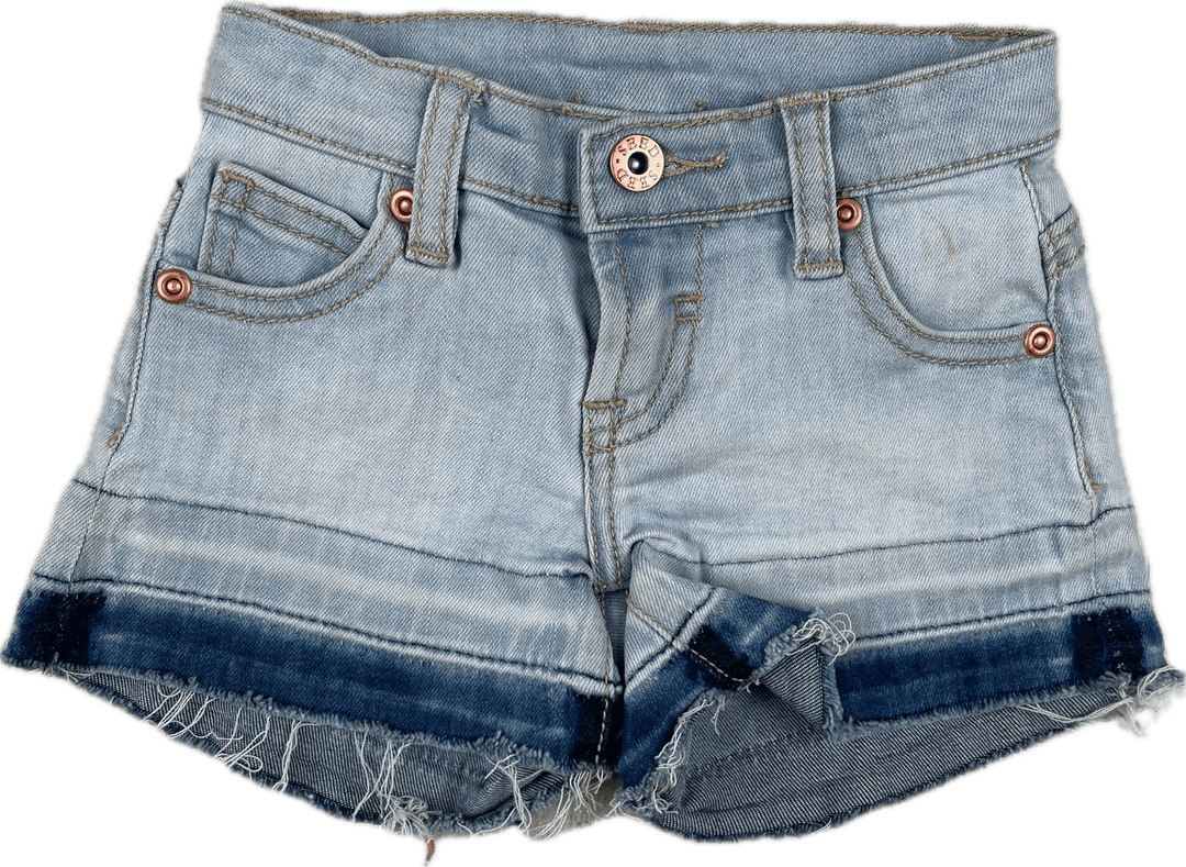 Seed Girls Released Hem Stretch Denim Shorts - Size 2Y - Jean Pool