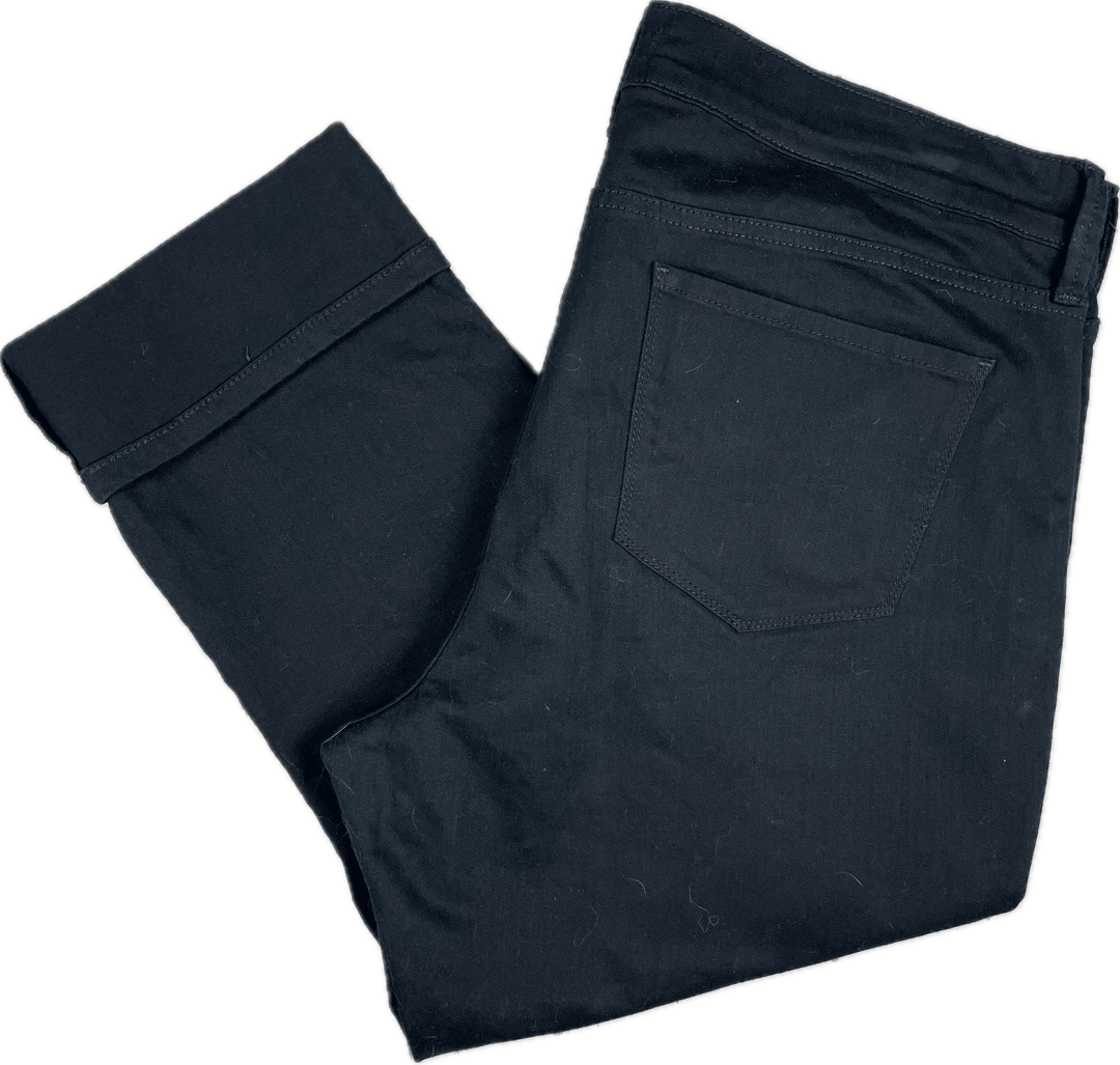 Black Lift & Tuck 'Dayla' NYDJ Wide Cuff Capri Jeans -Size 16 US/ 20AU - Jean Pool