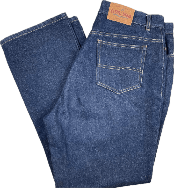 Vintage Corfu Blue 'Stretchies' 90's Mom Jeans - Size 18 - Jean Pool