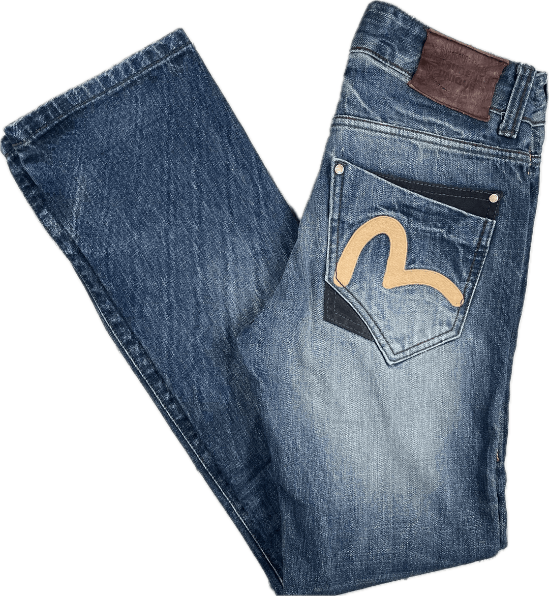 Evisu Jeans Japan Logo Print Pocket Jeans - Size 28 - Jean Pool