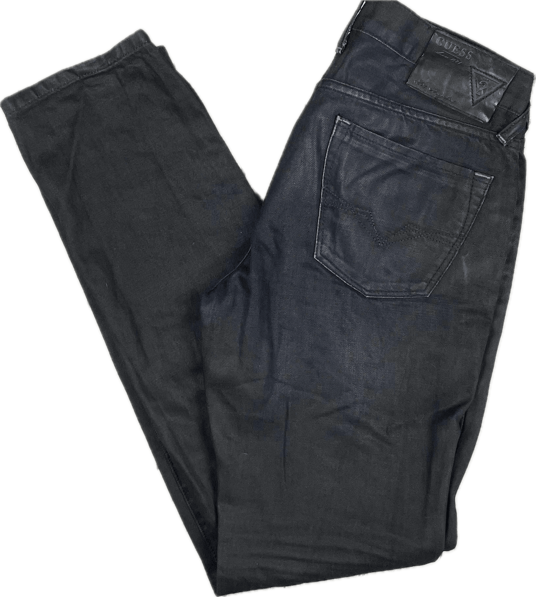 Guess 'Brit Rocker Narrow' Black Stretch Denim Jeans - Size 30/34 - Jean Pool