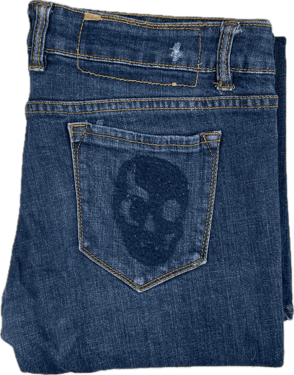 Cheap Monday 'Tight Satin Grey' Skinny Logo Pocket Jeans - Size 32 Short - Jean Pool
