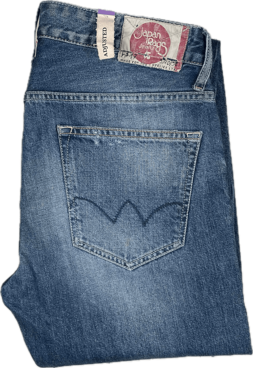 NEW- Japan Rags- H17 -611 Basic Jeans Wash WT82 Mens Jeans -Size 33 - Jean Pool