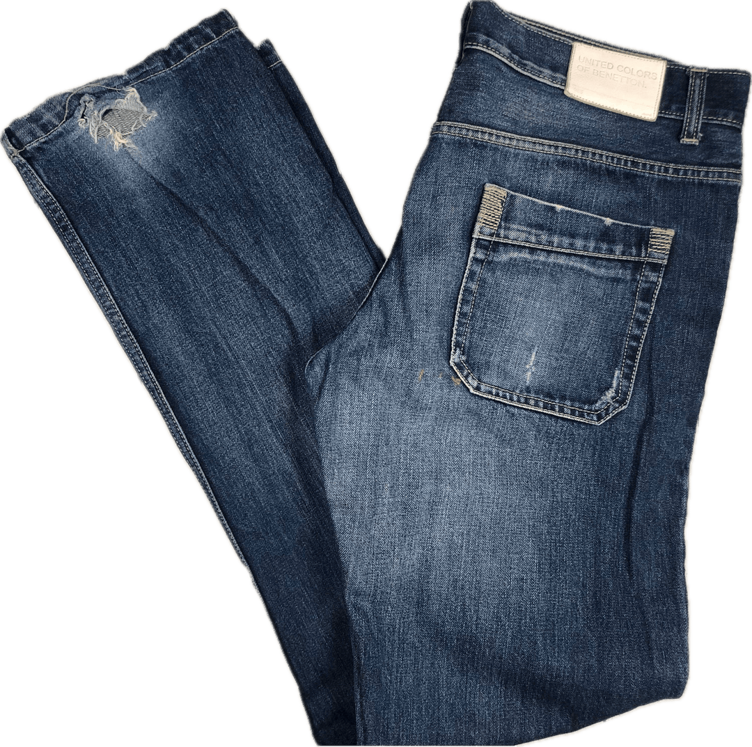 United Colors of Benetton Mens Classic Straight Fit Jeans- Size 34 - Jean Pool