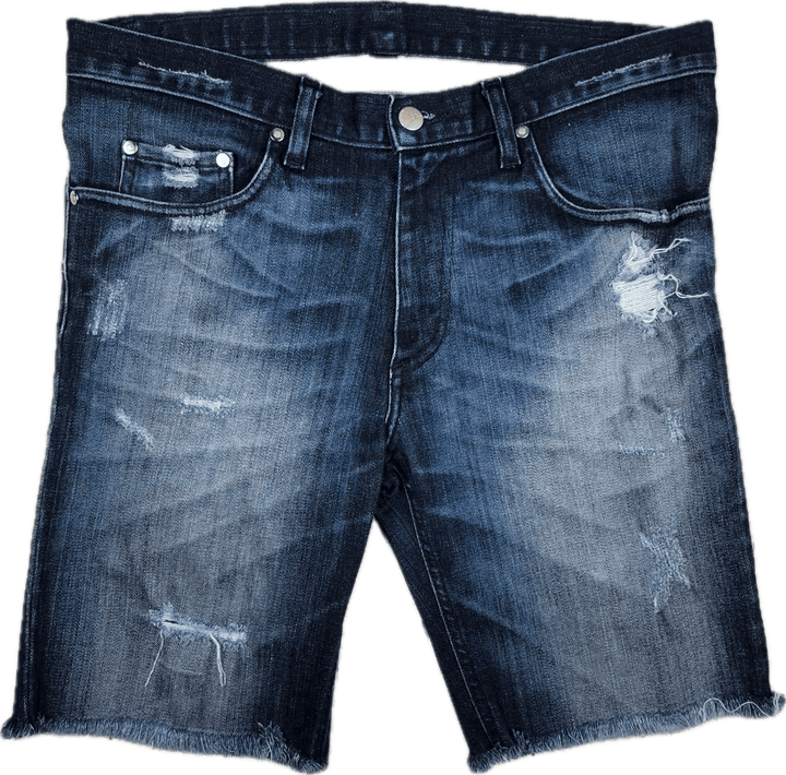 Nobody Cut Off Mens Stretch Destroyed Denim Shorts - Size 34 - Jean Pool