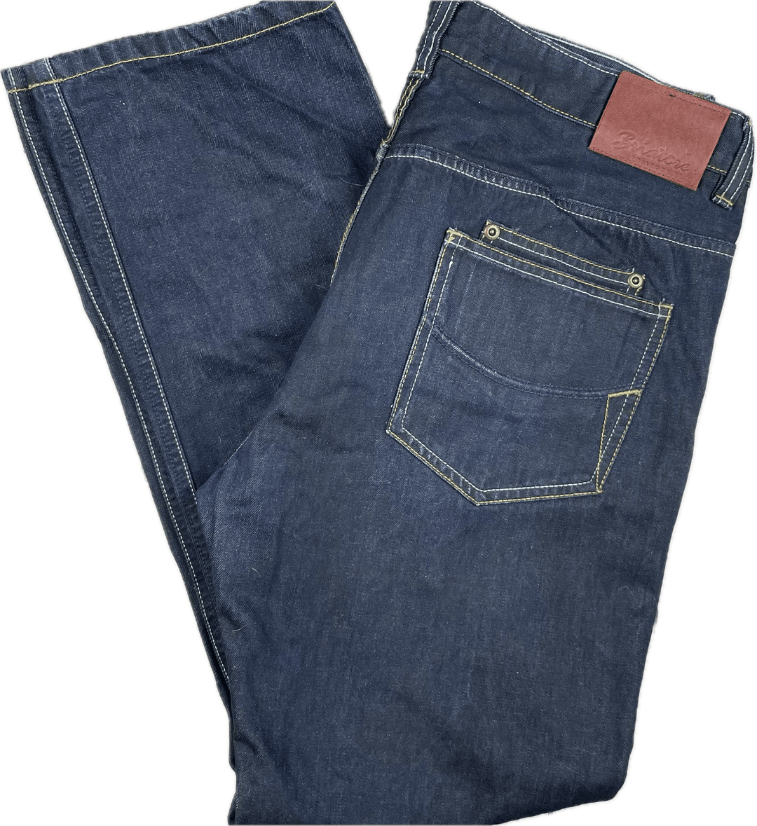 Briatore Italy Mens Classic Straight Handmade Tailored Jeans - Size 36 - Jean Pool