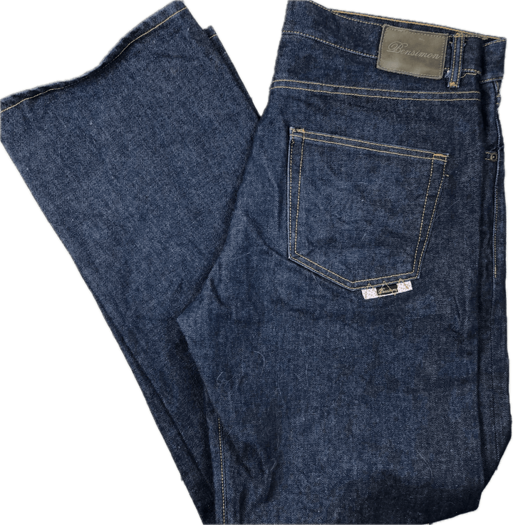 NEW - Bensimon Just Kidding Mens Denim 'Thats Right' Straight Leg Jeans - Size 38 - Jean Pool