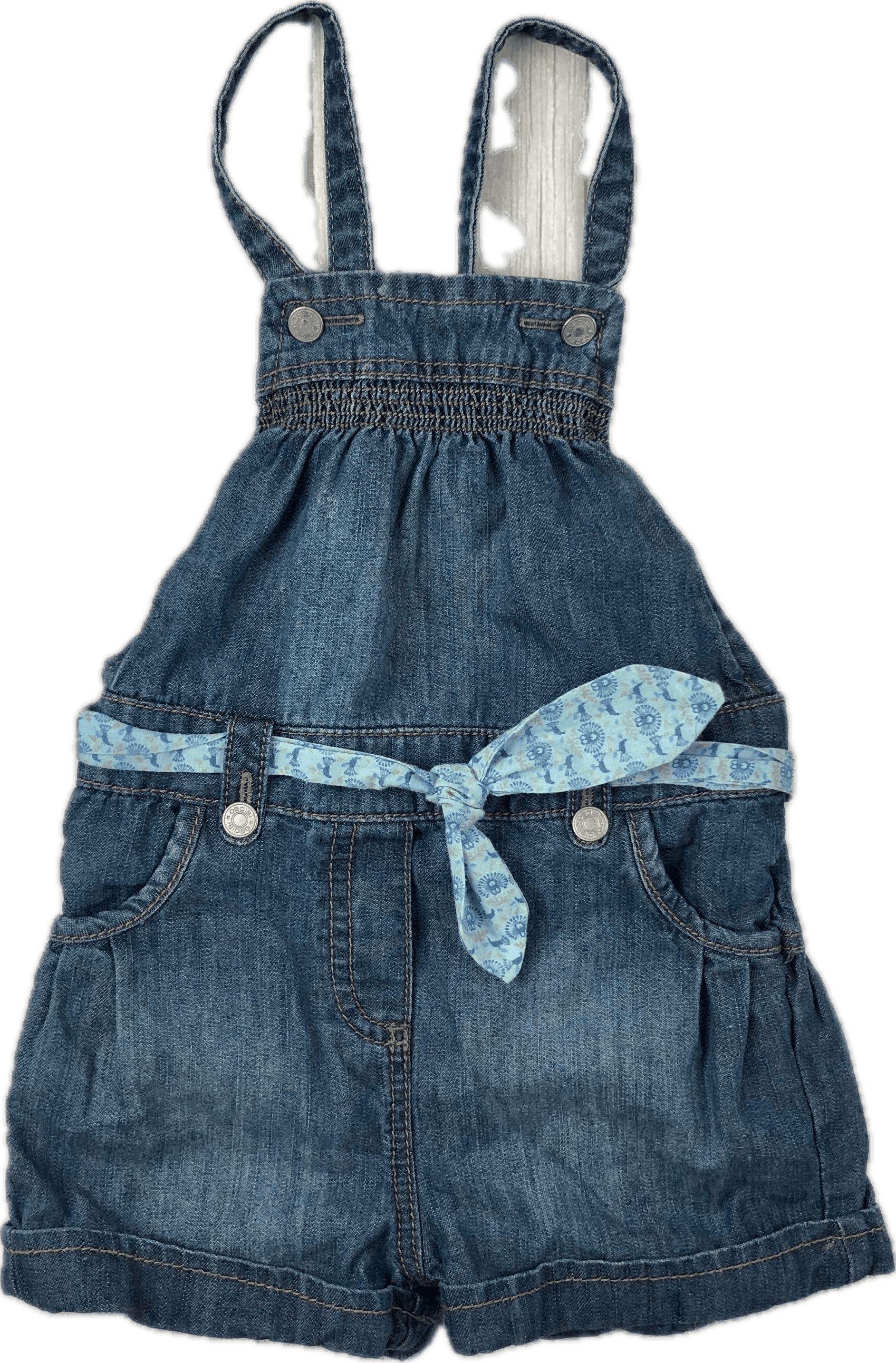 Obaibi France Lightweight Denim Bib Front Denim Shortalls - Size 18M ...