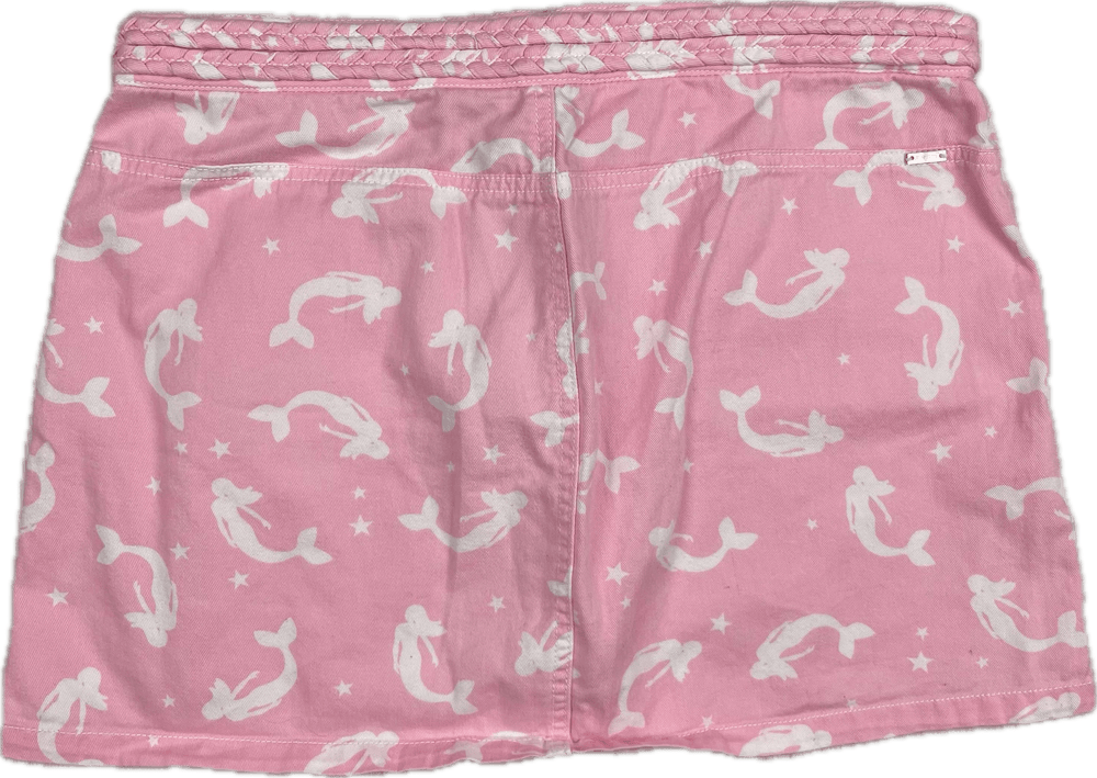 Fred Bare Girls Denim Mermaid Print Mini Skirt- Size 14Y - Jean Pool