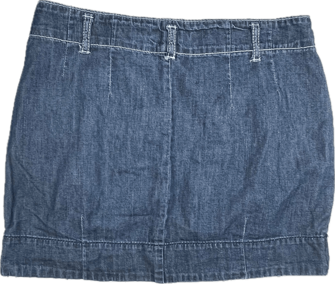 Guess Girls Denim Sailor Styled Mini Skirt- Size 12Y - Jean Pool