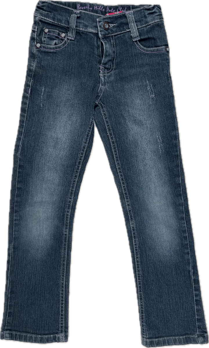 Beverly Hills Polo Club Girls Distressed Slim Fit Jeans - Size 8 - Jean Pool