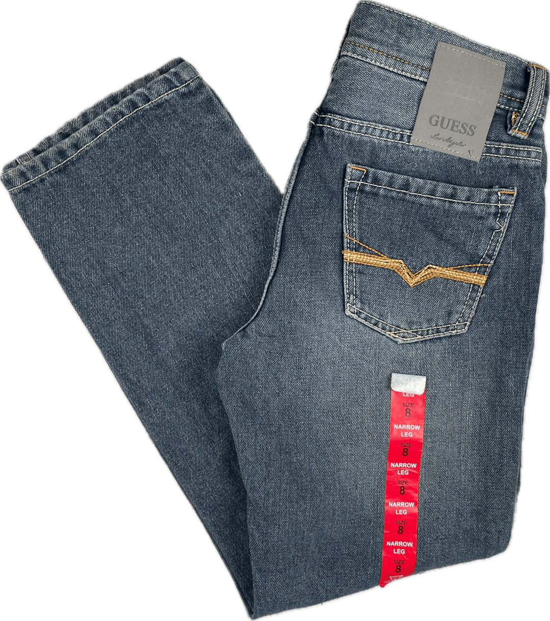NWT - Guess Straight Narrow Leg Distressed jeans - Size 8Y - Jean Pool