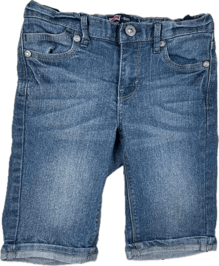Levis 'Bermuda' Girls Long Denim Shorts - Size 8 - Jean Pool