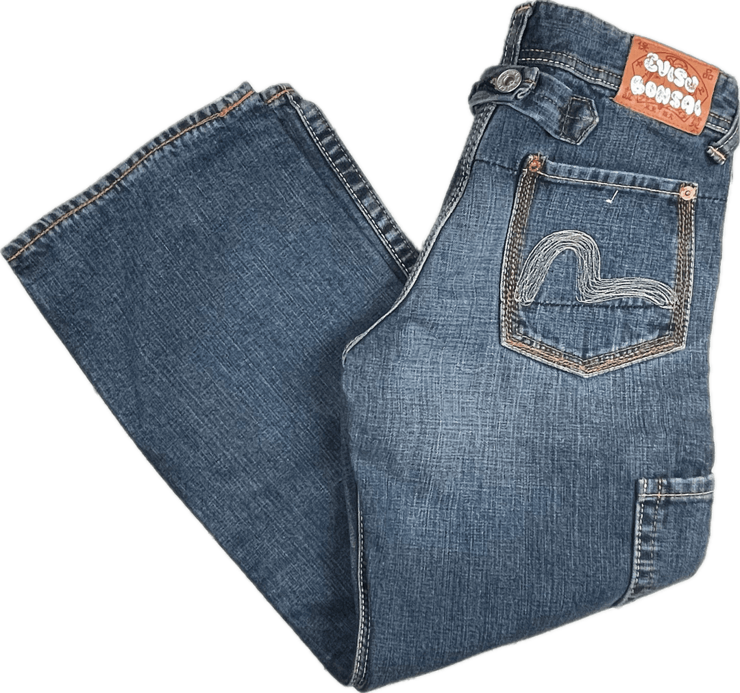 NEW- Evisu Bonsai Boys Straight Baggy Fit Jeans - Size 8 - Jean Pool