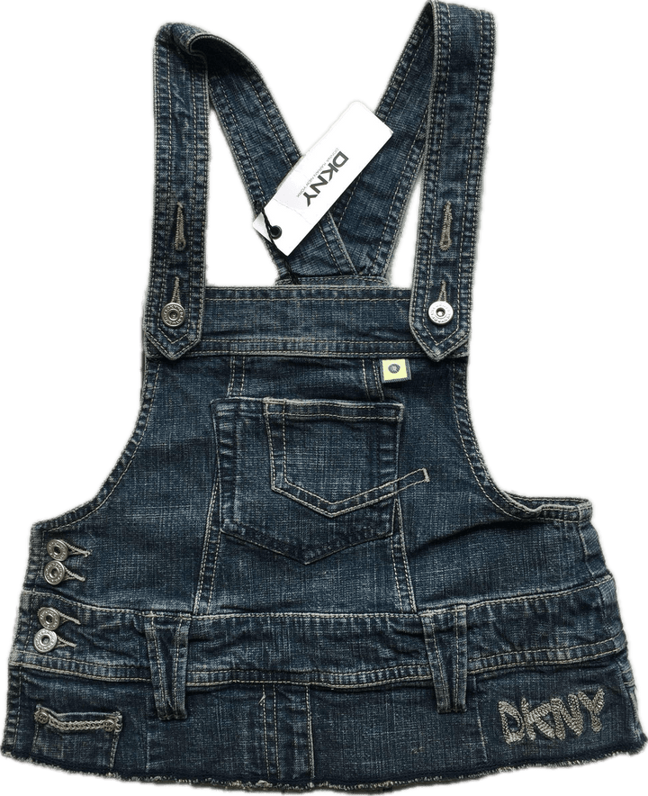 NWT - DKNY Overall Bib Style Denim Top - Size 8 - Jean Pool