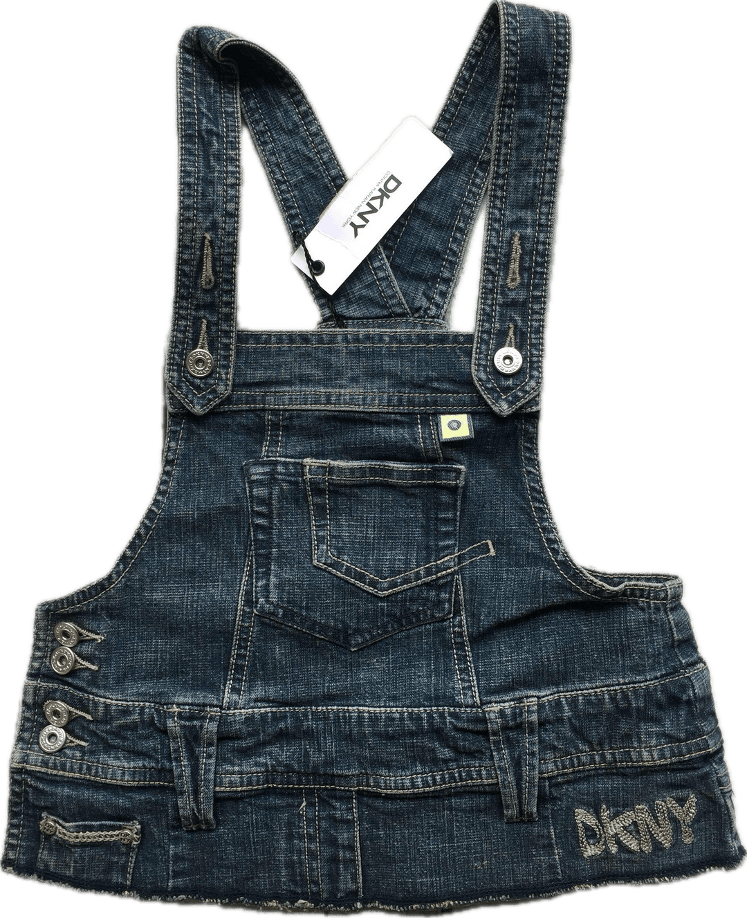 NWT - DKNY Overall Bib Style Denim Top - Size 16 - Jean Pool