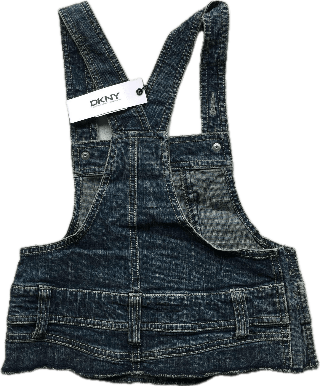 NWT - DKNY Overall Bib Style Denim Top - Size 8 - Jean Pool