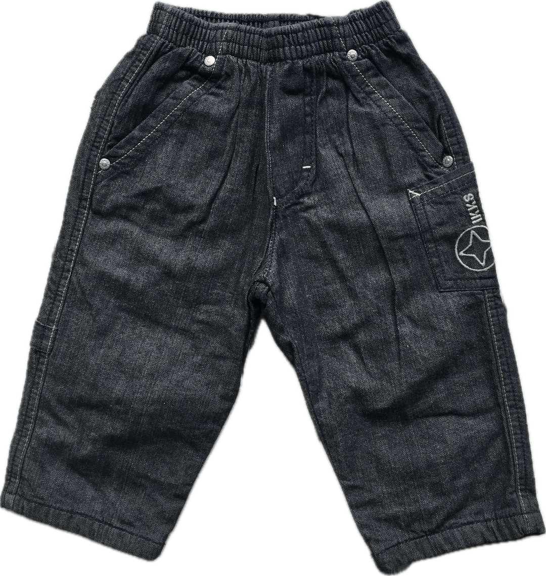 NWT - Made in France IKKS Lined Pull on Boys Jeans - Size 12M - Jean Pool
