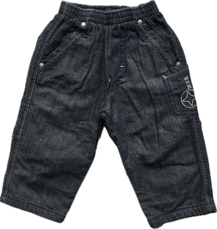 NWT - Made in France IKKS Lined Pull on Boys Jeans - Size 12M - Jean Pool