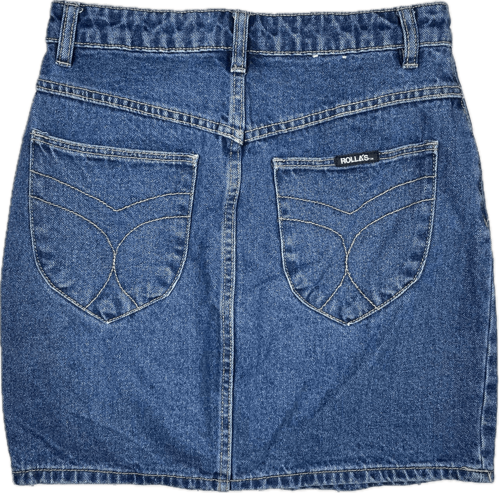 Ladies Rollas 'High Mini' Denim Skirt - Size 26" or 8AU - Jean Pool