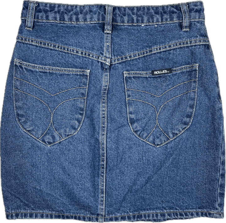 Ladies Rollas 'High Mini' Denim Skirt - Size 26" or 8AU - Jean Pool