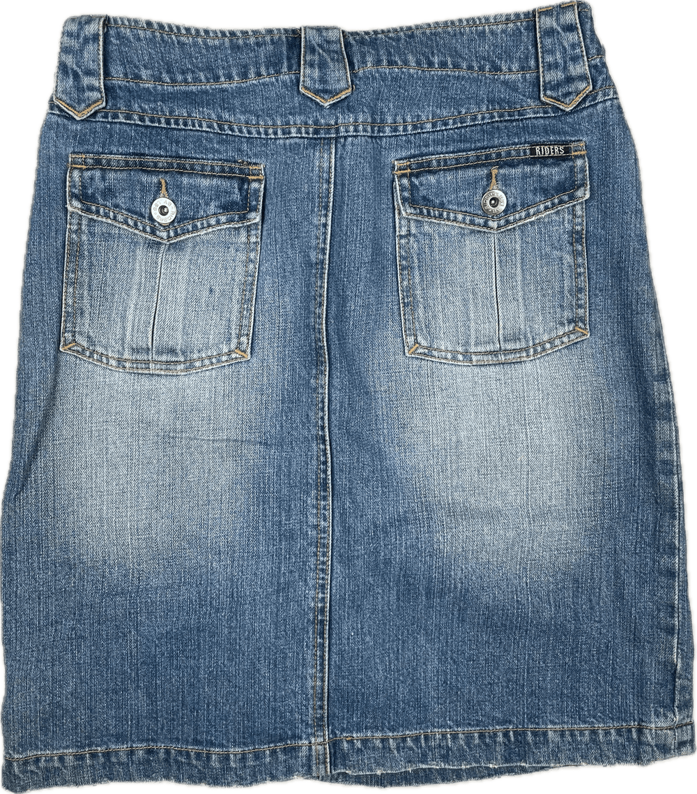 Lee Denim Pleat front Jeans Skirt - Size 8 - Jean Pool