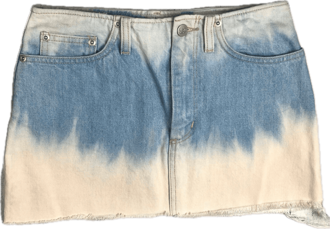 Lee Ladies Dip Dye Denim Mini Skirt - Size 8 - Jean Pool