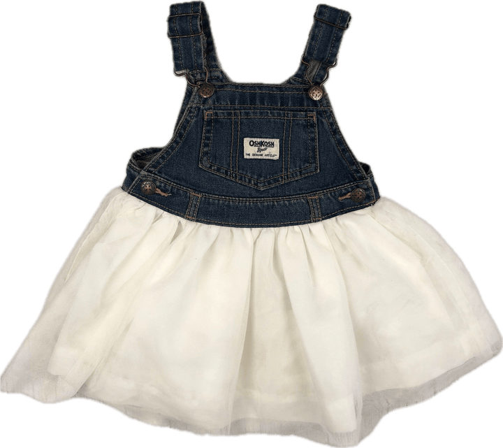 Osh Kosh Bib & Brace Denim Tulle Skirt Skirtall - Size 18M - Jean Pool