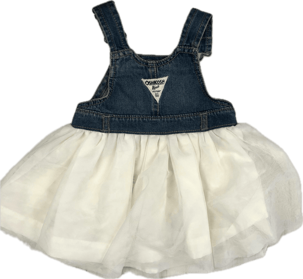 Osh Kosh Bib & Brace Denim Tulle Skirt Skirtall - Size 18M - Jean Pool