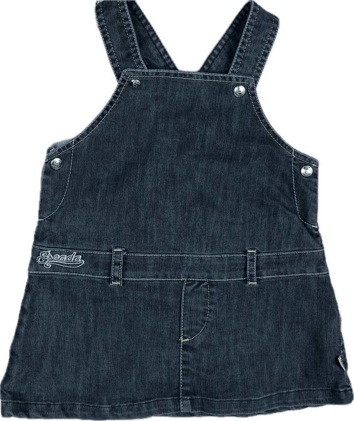 Escada Toddler Denim Pinafore dress - Size 12M - Jean Pool