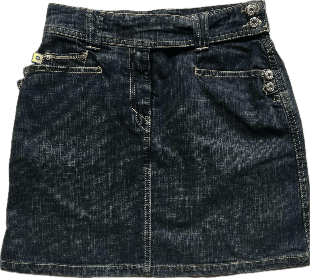 NWT - DKNY Tab Waist Denim Skirt - Size 12 - Jean Pool